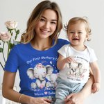 Personalisierter Babybody zum Thema Elefantenfamilie | T-Shirt im Partnerlook wählbar | 100% Baumwolle | mit Namen | Muttertag Geschenk für Babys Mama