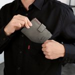 Portefeuille personnalisé avec photo initiale et nom gravés - Porte-billet triple-pli en cuir PU - Cadeau d'anniversaire fête des Pères pour hommes