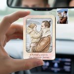 Personalised Watercolor Photo Wooden Car Visor Clip with Text Car Accessories Birthday Anniversary Gift for Couple Family Friend