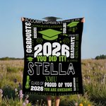 Personlig Class of 2026 You Did It Graduation Cap Mykt pledd med navn og årstall Hjemmedekorasjon Avgangsfestgave til nyutdannede