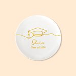 Gorro de Graduación Personalizado Plato de Cerámica con Nombre y Texto Clase de 2026 Regalo de Graduación para Mujeres Graduadas