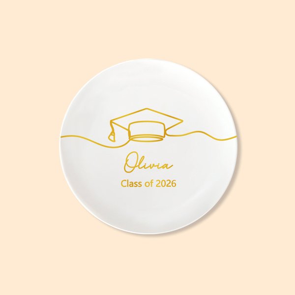 Personalisierte Graduation Cap Keramik Trinket Schmuckschale mit Namen und Text Klasse von 2026 Graduierung Geschenk für Frauen Absolventen