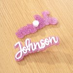 Personalized Multicolor Glitter Name Acrylic Bag Button Charm Accessories for Bogg Birthday Beach Party Summer Vacation Gift for Her