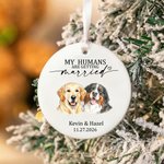 Adorno redondo de cerámica personalizado con foto de mascota con nombre y año Decoración de ventana Regalo de compromiso para novia Novio Amante de las mascotas