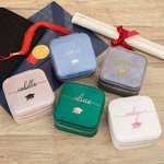 Boîte de rangement en velours pour bijoux avec nom Cadeau de fin d'études pour les diplômés de la classe 2026