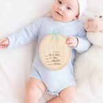 Personalized Coquette Bow Wooden Oval Baby Announcement Sign with Name and Birth Stats Baby Shower Gift for Newborns Expecting Parents
