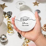Gorro de Graduación Personalizado Plato de Cerámica con Nombre y Texto Clase de 2026 Regalo de Graduación para Mujeres Graduadas