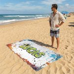 Personalized Graffiti Style Quick Dry Oversized Microfiber Beach Towel with Name Summer Vacation Beach Party Birthday Gift for Kids Friends
