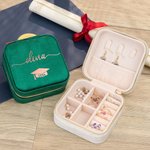 Boîte de rangement en velours pour bijoux avec nom Cadeau de fin d'études pour les diplômés de la classe 2026