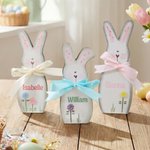 Personalized Cute Easter Bunny Wooden Ornament with Name Tabletop Decor Easter Party Gift for Family Kids