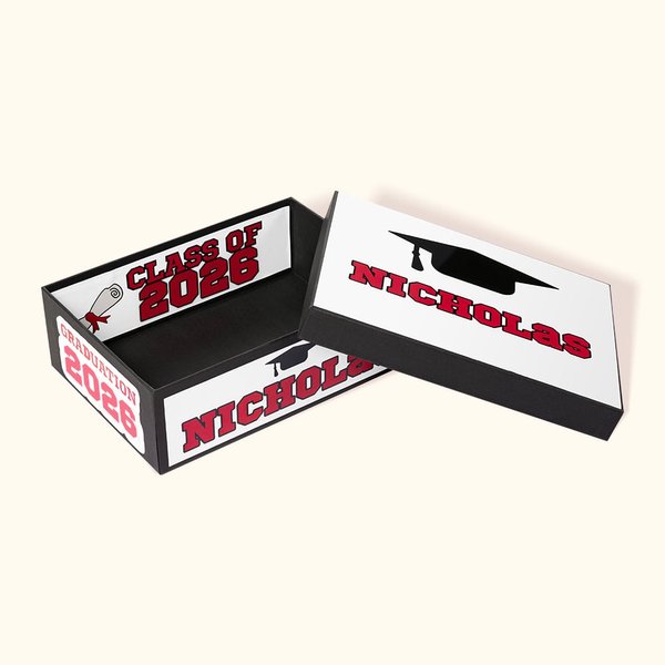 Scatola regalo personalizzata con nome e anno del berretto di laurea Regalo di laurea da ricordare per i laureati della classe 2026