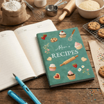 Personalized Recipes Cake A5 A6 PU Leather Notebook with Name Daily Use Birthday Gift for Baker Baking Enthusiast