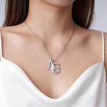 Personalized Double Initials Names Necklace Dainty Jewelry Wedding Birthday Anniversary Mother's Day Gift for Women