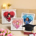 Personalized Cartoon Graduate Love Paper Flower Shadow Box Frame with Name Home Decor Graduation Keepsake Gift for Women