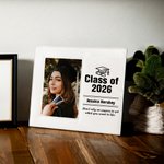Personalised Class of 2026 Graduate Photo Frame with Graduation Message Graduation Keepsake Gift for Graduates Friends Daughter Son