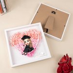 Personalized Cartoon Graduate Love Paper Flower Shadow Box Frame with Name Home Decor Graduation Keepsake Gift for Women