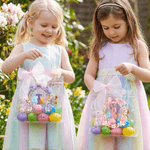 Gepersonaliseerde krans aquarel Beatrix Potter Peter Konijn initiaal helder geschenk tas met naam en roze strik lint paaseieren jagen feest cadeau voor kinderen
