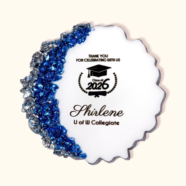 Aimant personnalisé en résine pailletée avec le nom de l'année Lot de 5 aimants pour réfrigérateur Cadeau de fin d'études Cadeau de fin d'études pour les diplômés