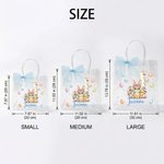 Borsa PVC trasparente personalizzata con nome, iniziale e fiocco, stampa a tema Pasqua - Regalo per bambini