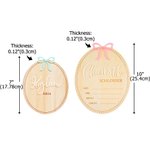 Personalized Coquette Bow Wooden Oval Baby Announcement Sign with Name and Birth Stats Baby Shower Gift for Newborns Expecting Parents