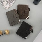 Portefeuille personnalisé avec photo initiale et nom gravés - Porte-billet triple-pli en cuir PU - Cadeau d'anniversaire fête des Pères pour hommes