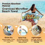 Personalized Graffiti Style Quick Dry Oversized Microfiber Beach Towel with Name Summer Vacation Beach Party Birthday Gift for Kids Friends