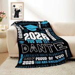 Personlig Class of 2026 You Did It Graduation Cap Mykt pledd med navn og årstall Hjemmedekorasjon Avgangsfestgave til nyutdannede
