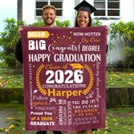 Feliz Graduación Personalizada Manta Suave con Nombre y Año Decoración de Habitación Cumpleaños Regalo de Graduación para Graduados