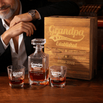 Personalisierte Opa etabliert Whiskey Decante mit Datum und Titel Vatertag Geburtstag Geschenk für Barkeeper Whiskey-Liebhaber