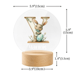 Personalisierte Blume Osterhase Initiale LED-Nachtlicht mit Namen und hölzerne Basis Raumdekoration Geburtstag Ostern Party Geschenk für Kinder