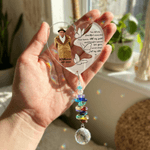 Personalized Butterfly Photo Acrylic Window Hanging Suncatcher with Name Text and Year Anniversary Sympathy Gift for Loss of Love Dad Mom