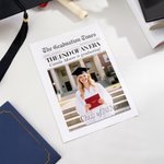 Spersonalizowana gazeta ukończenia szkoły z imieniem i zdjęciem dla bukietu kwiatów Prezent ukończenia szkoły dla absolwentów szkół średnich
