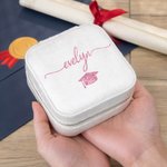 Boîte de rangement en velours pour bijoux avec nom Cadeau de fin d'études pour les diplômés de la classe 2026