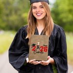 Personalized Cartoon Graduate Character Leather Cover Notebook with Name Portable Graduation Travel Essentials Gift for Women
