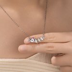 Personalizado 2-4 Tiny Madre y Bebé Colibrí Inicial Birthstone Collar Día de la Madre Cumpleaños Regalo para Mamá Abuela