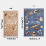 Personalized Recipes Cake A5 A6 PU Leather Notebook with Name Daily Use Birthday Gift for Baker Baking Enthusiast