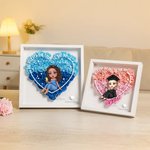 Personalized Cartoon Graduate Love Paper Flower Shadow Box Frame with Name Home Decor Graduation Keepsake Gift for Women