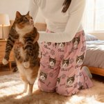 Personligt tassavtryck morot husdjur foto mjuk hudvänlig pyjamasbyxor med namn födelsedagspresent för familj vänner husdjursälskare
