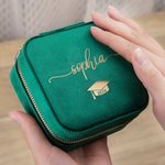 Boîte de rangement en velours pour bijoux avec nom Cadeau de fin d'études pour les diplômés de la classe 2026