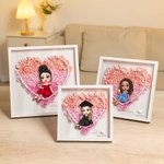 Personalized Cartoon Graduate Love Paper Flower Shadow Box Frame with Name Home Decor Graduation Keepsake Gift for Women