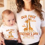Personalized 2026 Our First Mother's Day Together Giraffe Baby Onesie Gift for Baby New Mother