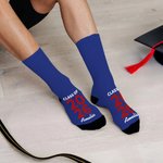Personalized Class of 2026 Soft Multicolor Crew Socks with Year and Name Celebration Graduation Gift for Graduates Classmates