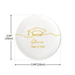 Gorro de Graduación Personalizado Plato de Cerámica con Nombre y Texto Clase de 2026 Regalo de Graduación para Mujeres Graduadas