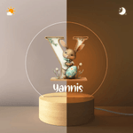 Personalisierte Blume Osterhase Initiale LED-Nachtlicht mit Namen und hölzerne Basis Raumdekoration Geburtstag Ostern Party Geschenk für Kinder
