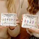 Personalized Birth Flower Square Ceramic Trinket Jewellery Dish with Name and Title Birthday Affirmation Gift for Friends Sisters Besties