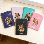 Personalized Horse Flower Butterfly 2026 Planner A5 Spiral Notebook with Name and Weekly Monthly Planner Pages Birthday Gift for Horse Owners Lovers