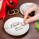 Gorro de Graduación Personalizado Plato de Cerámica con Nombre y Texto Clase de 2026 Regalo de Graduación para Mujeres Graduadas