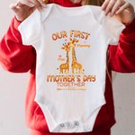 Personalized 2026 Our First Mother's Day Together Giraffe Baby Onesie Gift for Baby New Mother