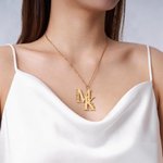 Personalized Double Initials Names Necklace Dainty Jewelry Wedding Birthday Anniversary Mother's Day Gift for Women