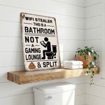 Personnalisé Funny This Is A Bathroom Not An Internet Cafe Vintage Metal Sign Farmhouse Washroom Wall art Decor Housewarming Gift for Him Husband Dad